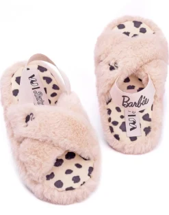 Barbie Girls Pink Barbie Logo Slider Slippers (7 Younger - 2 Older)