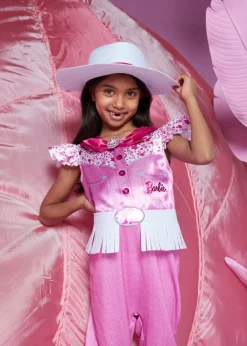 Barbie Girls Pink Cow Girl Costume (3-9yrs)