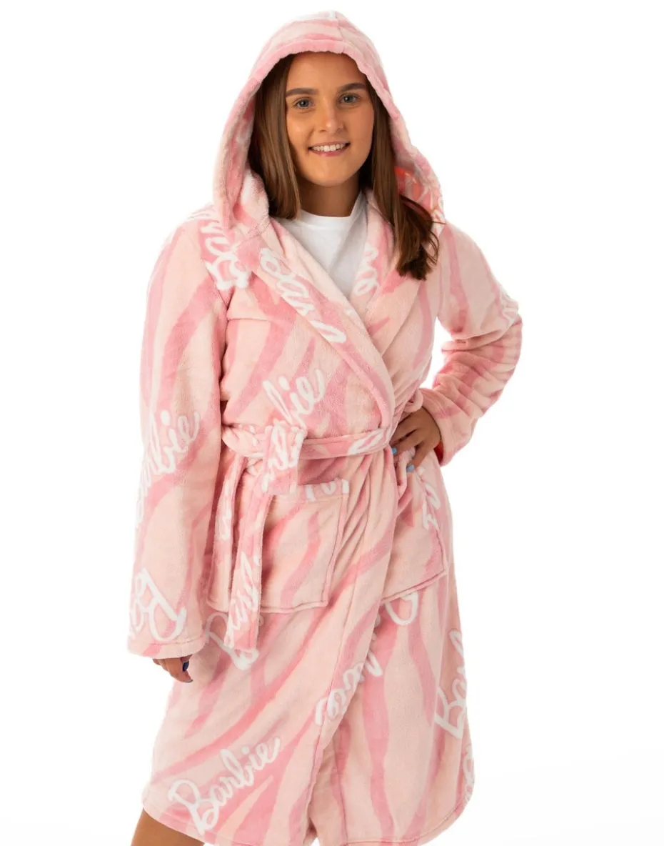 Barbie Pink Hooded Bathrobe