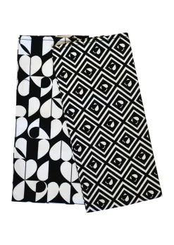Beau & Elliot Black & White Monochrome Tea Towels (Set of 2)