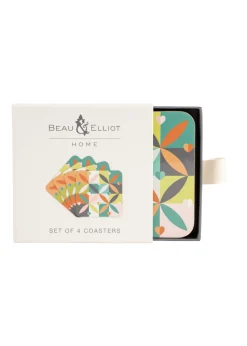 Beau & Elliot Multi Carnaby Coasters Petal in Gift Box Set of 4