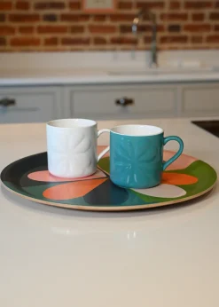 Beau & Elliot Multi Coloured Carnaby Round Willow Wood Tray Bloom