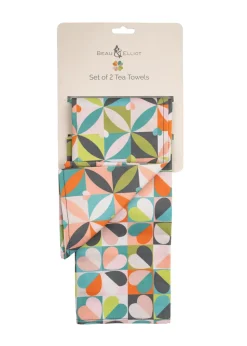 Beau & Elliot Multi Coloured Carnaby Tea Towels Bloom/Petal Set of 2