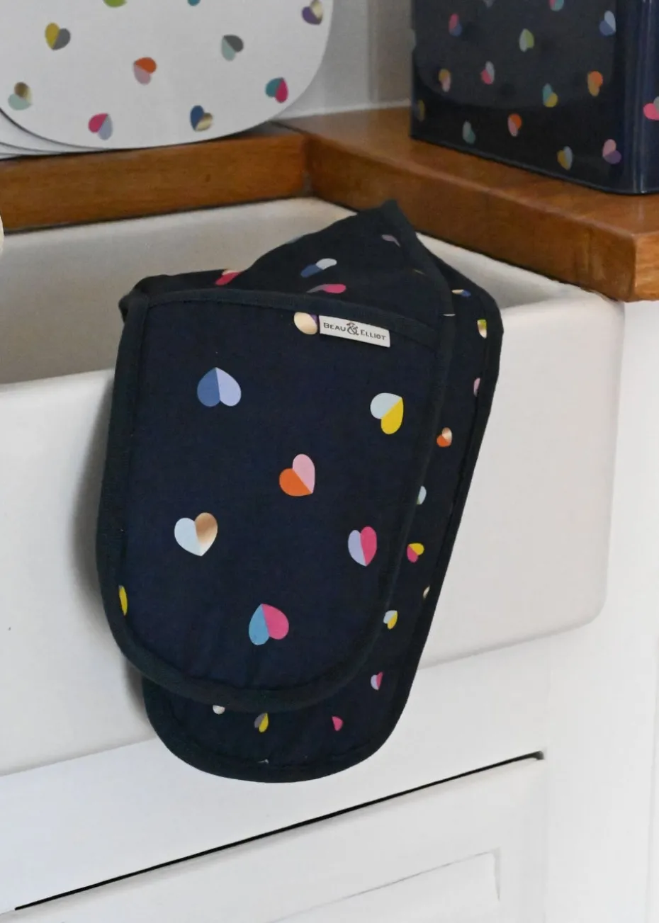 Beau & Elliot Navy Confetti Double Oven Gloves