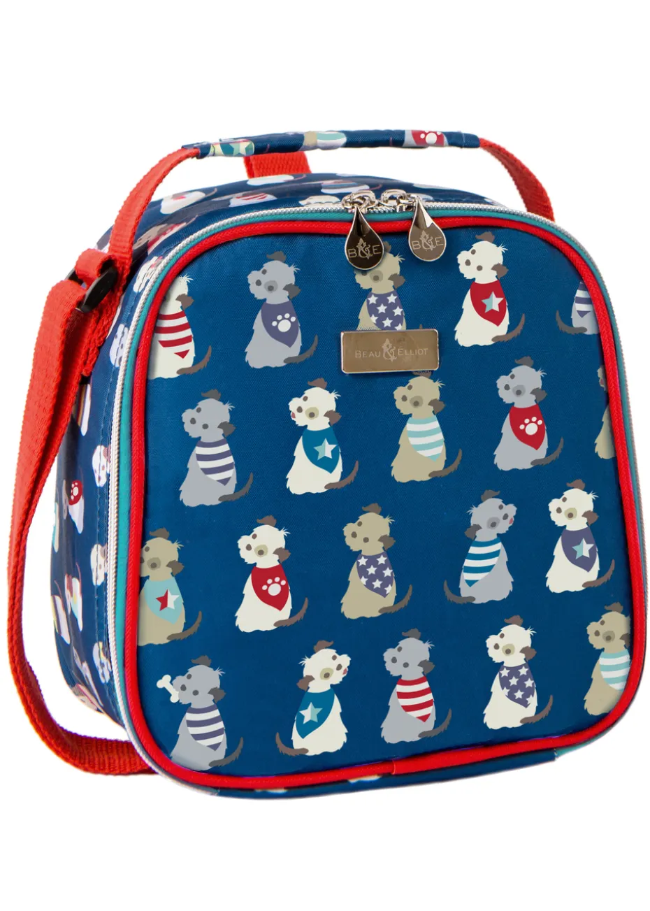 Beau & Elliot Navy Scruffy Pups Kids Lunch Bag & Bottle