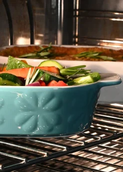 Beau & Elliot Teal Carnaby Small Porcelain Embossed Oven Dish