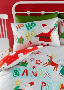 Bedlam Christmas Glow in the Dark Grey Duvet Cover Set