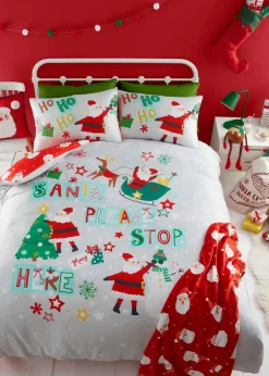Bedlam Christmas Glow in the Dark Grey Duvet Cover Set