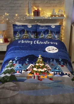 Bedlam Christmas Kids Glow In The Dark Duvet Cover