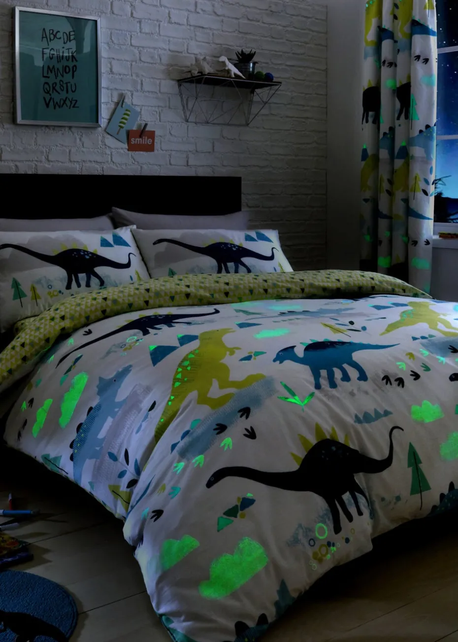 Bedlam Dino Glow in the Dark Multi Duvet Cover Set