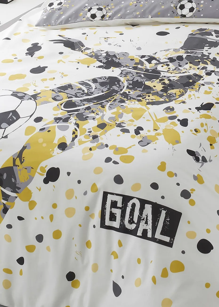 Bedlam Goal Reversible Gold Duvet Cover Set