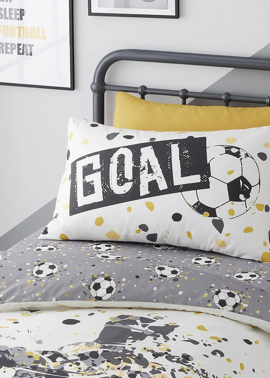 Bedlam Goal Reversible Gold Duvet Cover Set