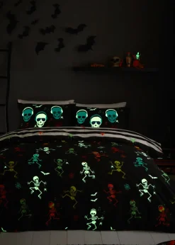 Bedlam Halloween Dancing Skeletons Duvet Cover Set