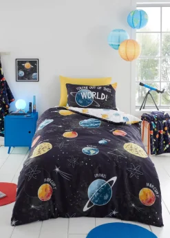 Bedlam Outer Space Black Duvet Cover Set
