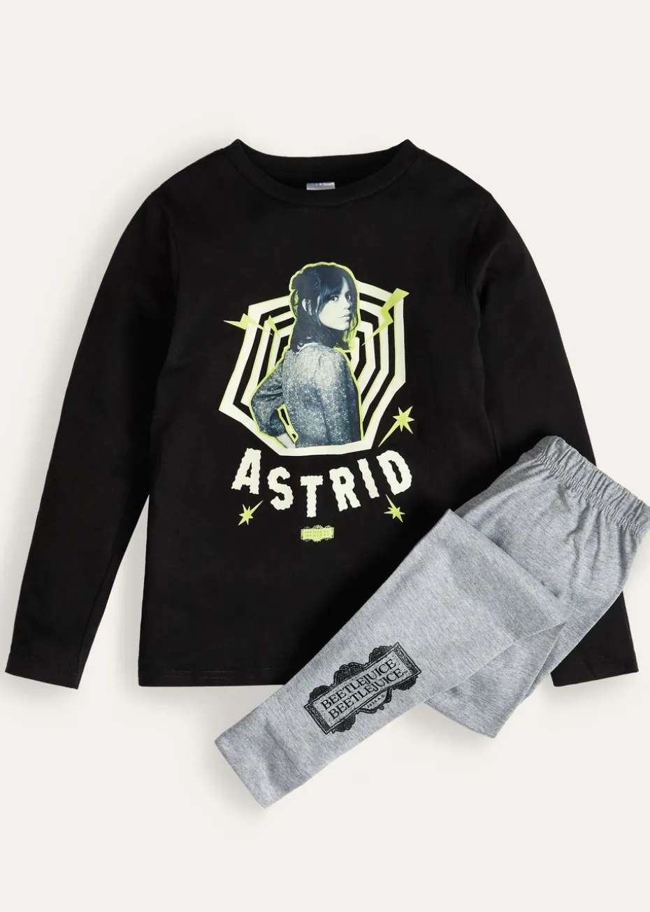 Beetlejuice Black and Grey Pyjama Set