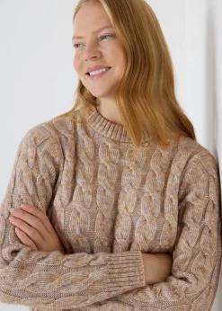 Beige Cable Knit Jumper