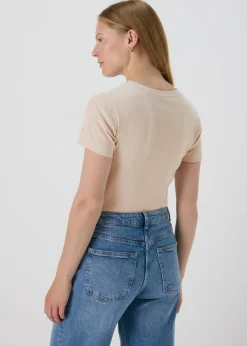 Beige Fitted T-Shirt