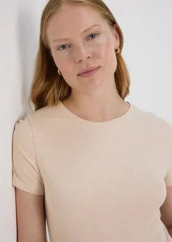 Beige Fitted T-Shirt