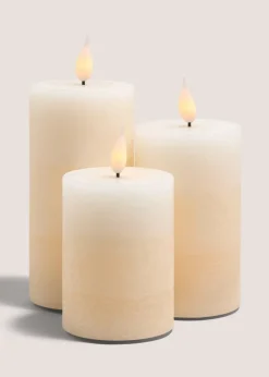 Beige LED Pillar Candle
