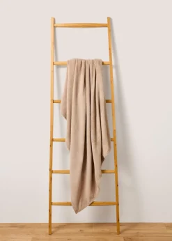 Beige Plain Throw (130cm x 150cm)