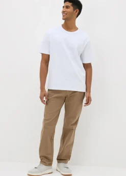 Beige Straight Fit Chinos