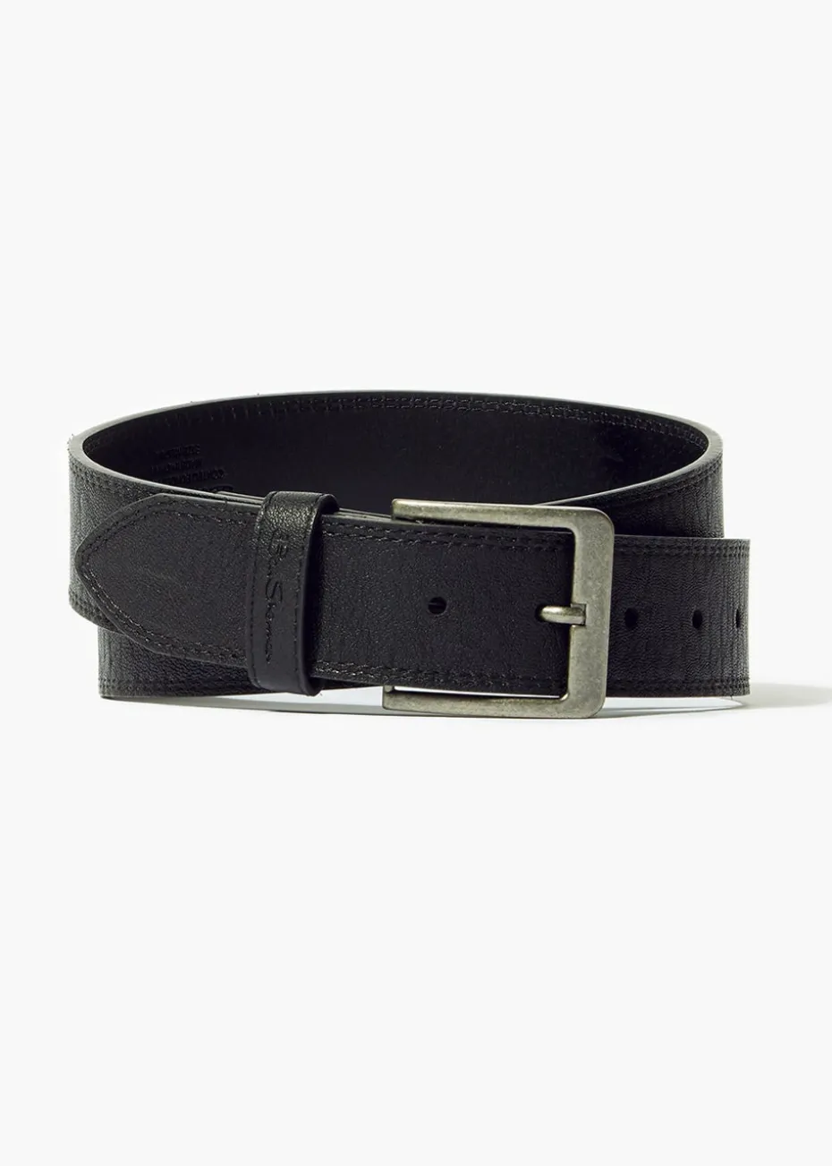 Ben Sherman Black Bodwitch Leather Belt