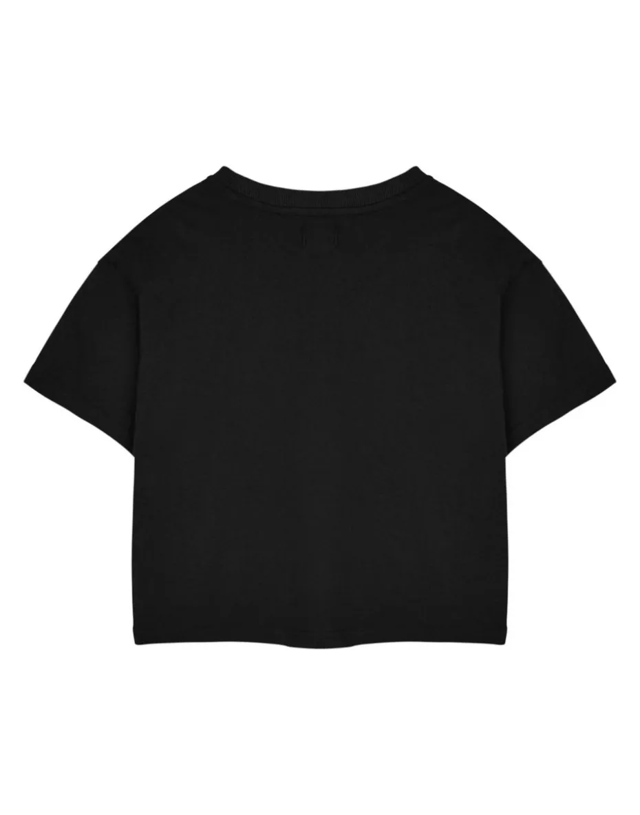 Betty Boop Heart Black Cropped Short Sleeved T-Shirt