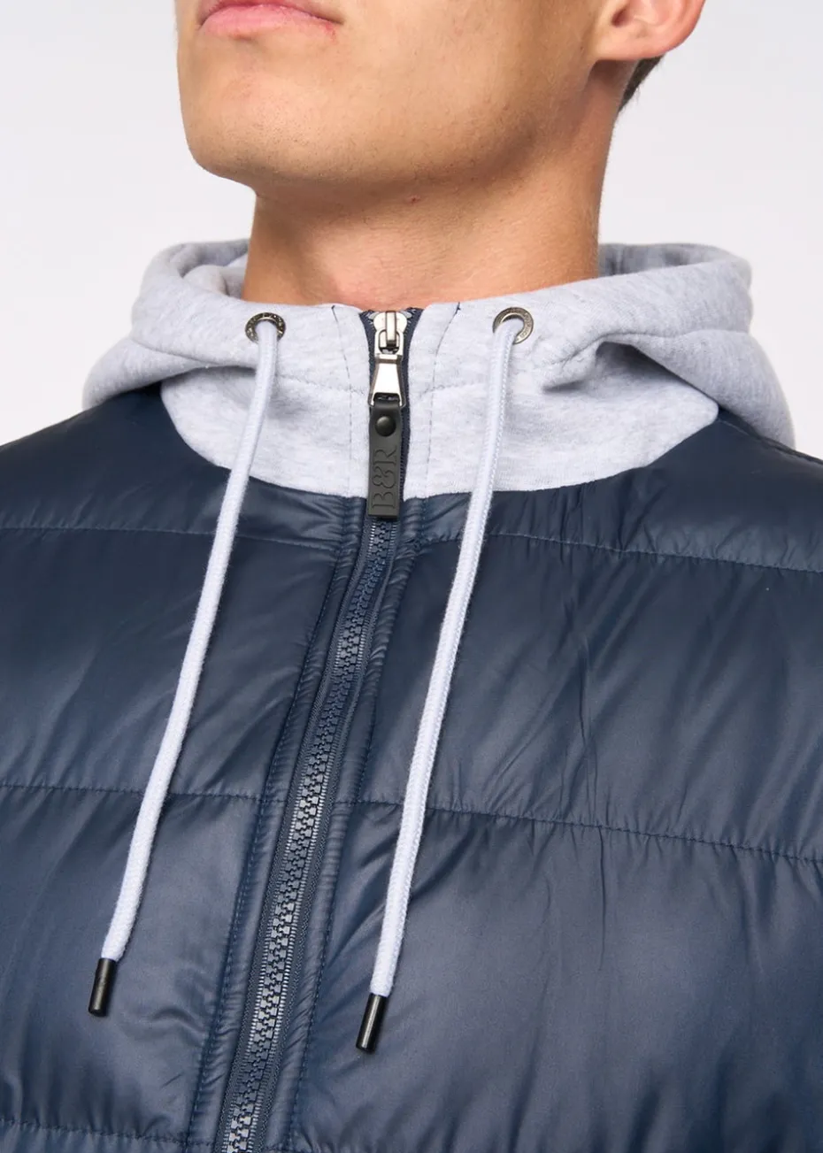 Bewley & Rich Navy Brookes Jersey Puffer Jacket