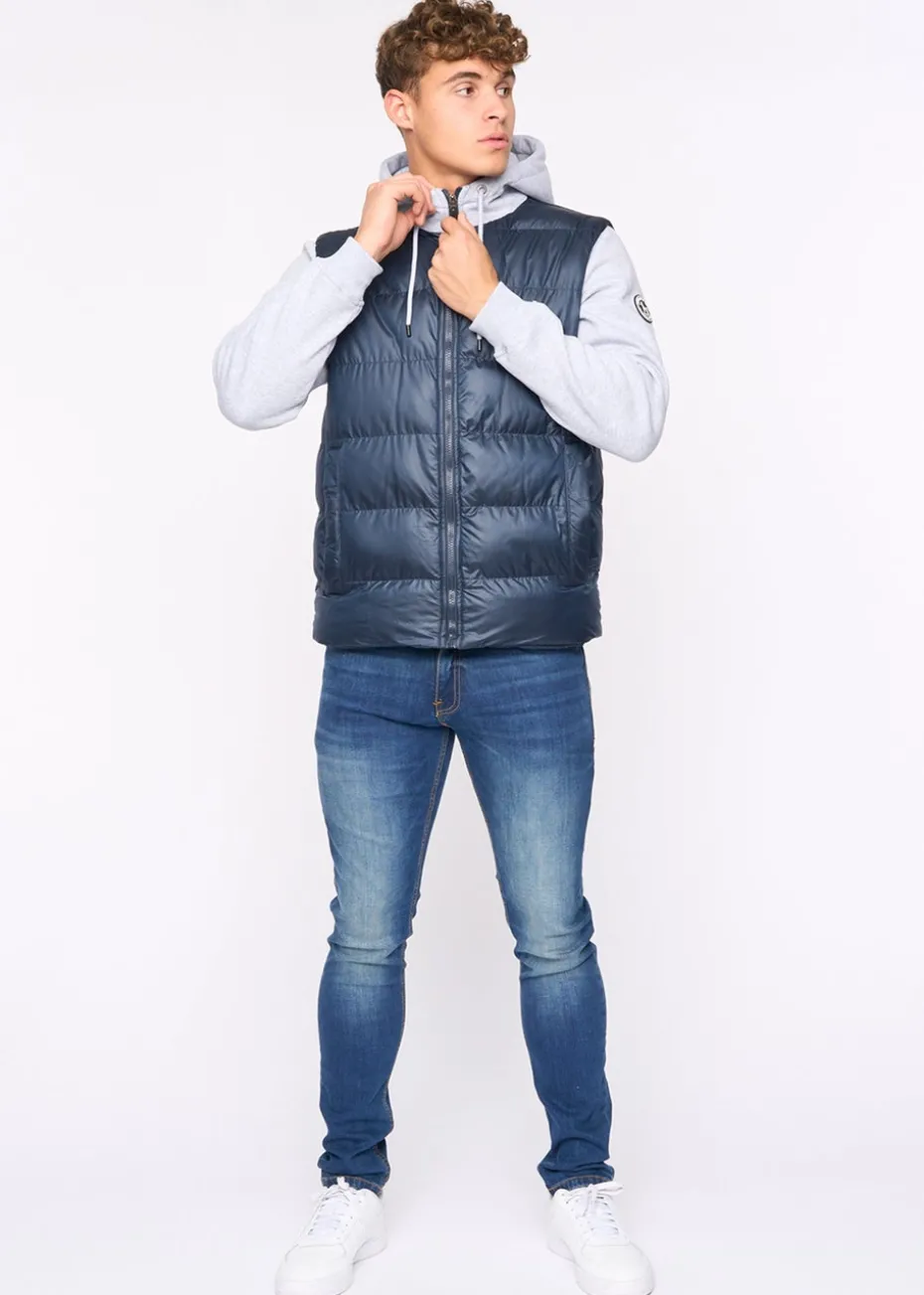 Bewley & Rich Navy Brookes Jersey Puffer Jacket