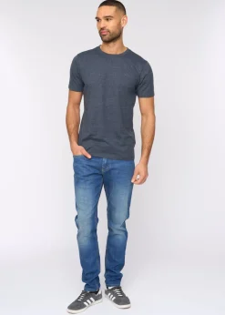 Bewley & Rich Navy Marl Barlowe T-Shirt
