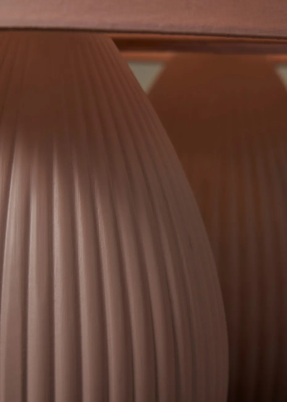 BHS Alder Teardrop Ceramic Table lamp TWIN PACK Pink (32cm x 18cm)