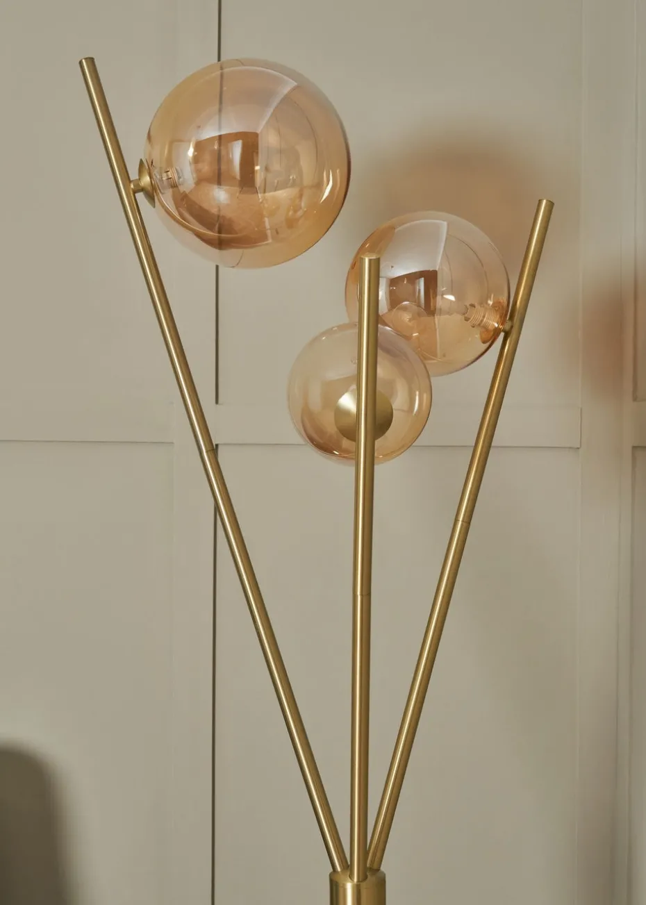 BHS Antique Brass Lincoln Tripod 3 Light Floor Lamp (156cm x 56cm)
