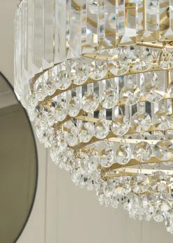 BHS Antique Brass Paladina Large Ball Ceiling Pendant (70-160cm x 50cm)