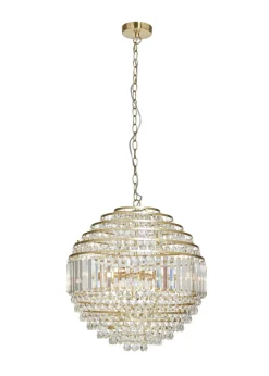 BHS Antique Brass Paladina Large Ball Ceiling Pendant (70-160cm x 50cm)