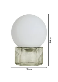 BHS Apple White Glass Ball Table Lamp (20cm x 15cm)