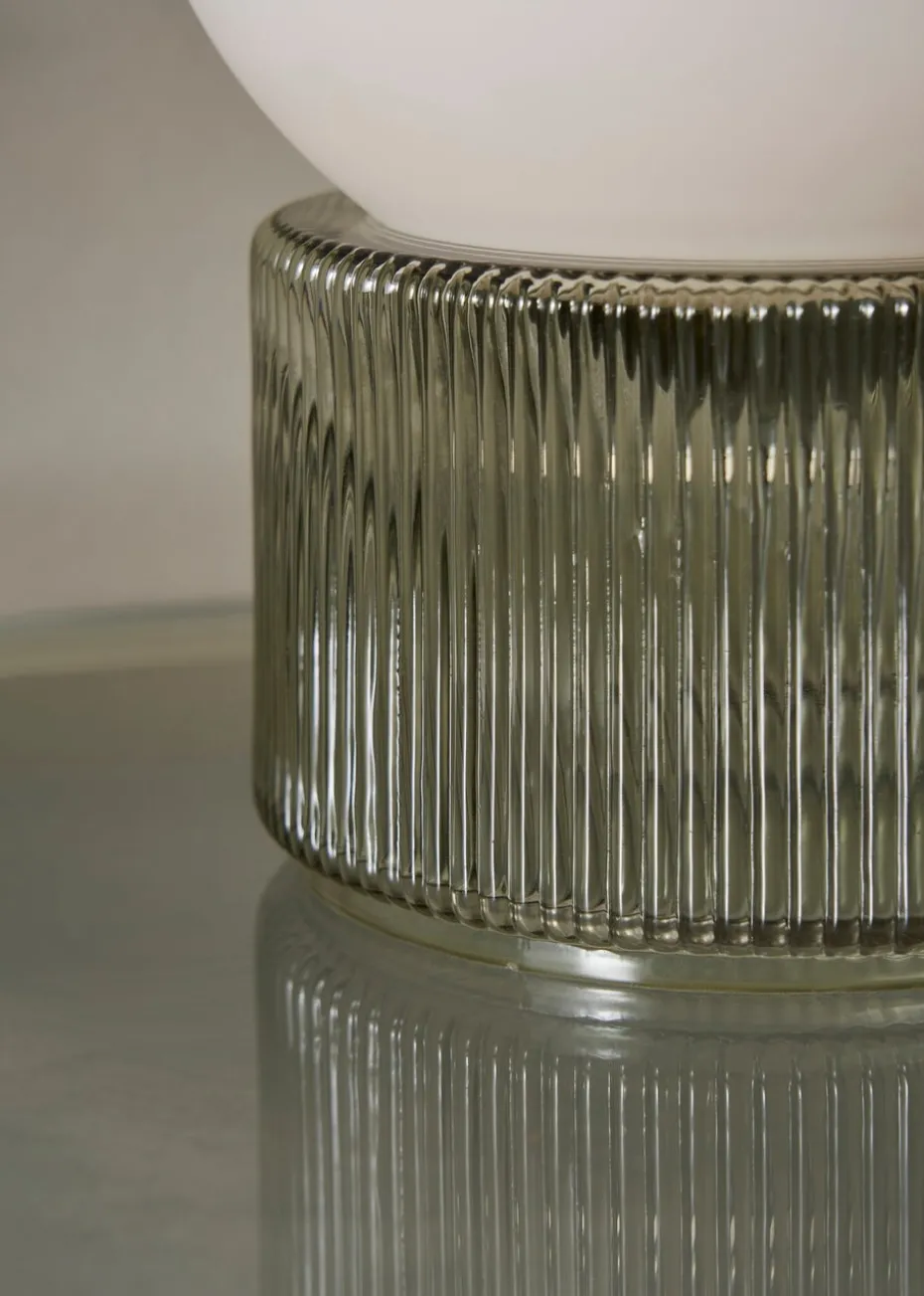 BHS Apple White Glass Ball Table Lamp (20cm x 15cm)