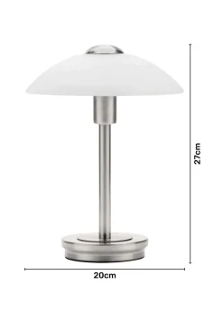 BHS Archie Touch Lamp Satin Nickel (27cm x 20cm)