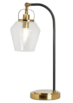 BHS Athea Brass & Bubble Glass Table Lamp (47cm x 23cm)