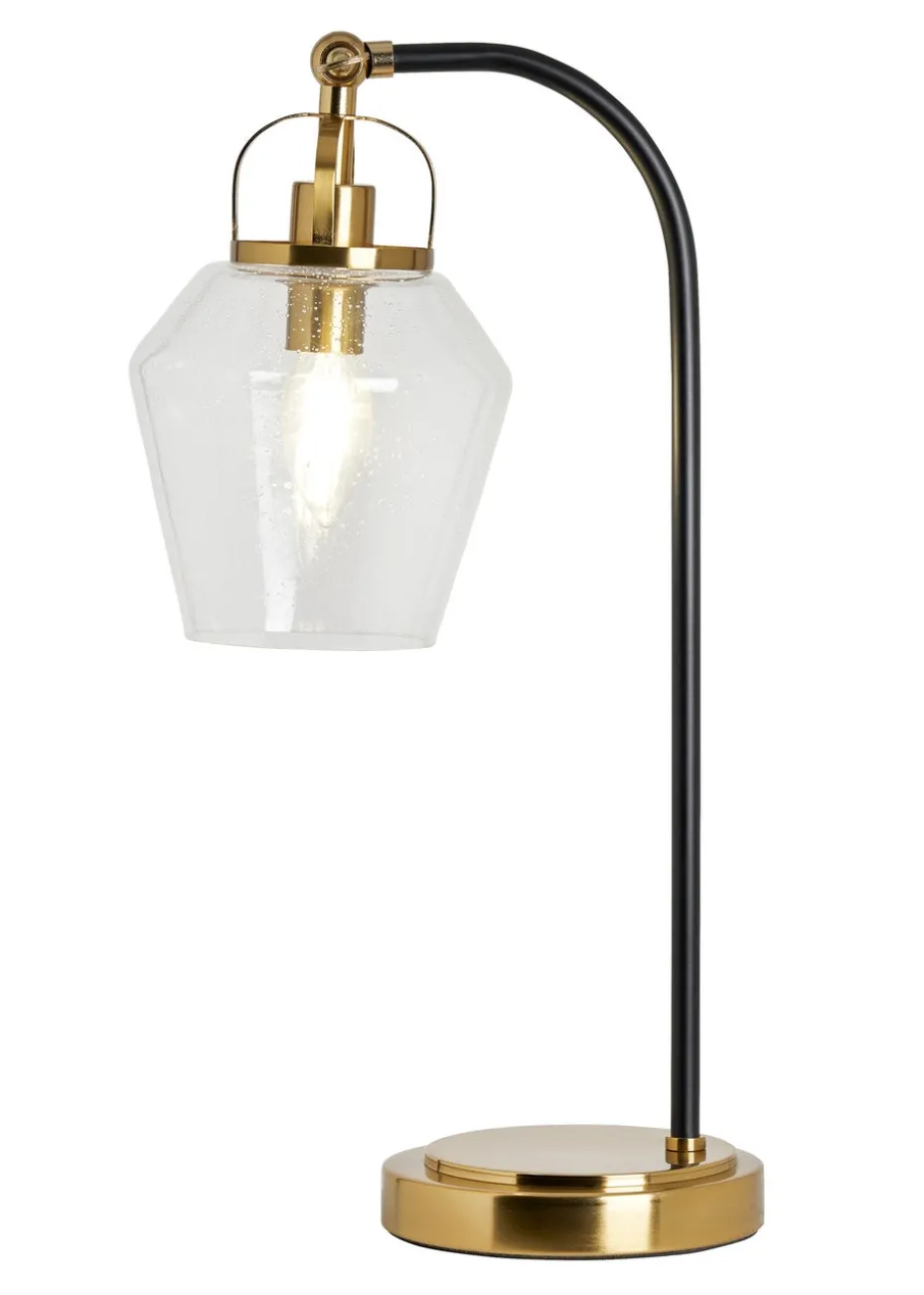 BHS Athea Brass & Bubble Glass Table Lamp (47cm x 23cm)