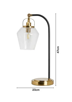 BHS Athea Brass & Bubble Glass Table Lamp (47cm x 23cm)