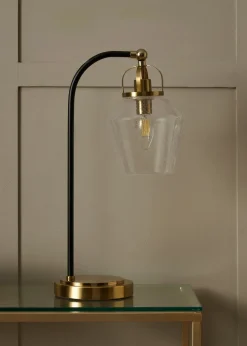 BHS Athea Brass & Bubble Glass Table Lamp (47cm x 23cm)