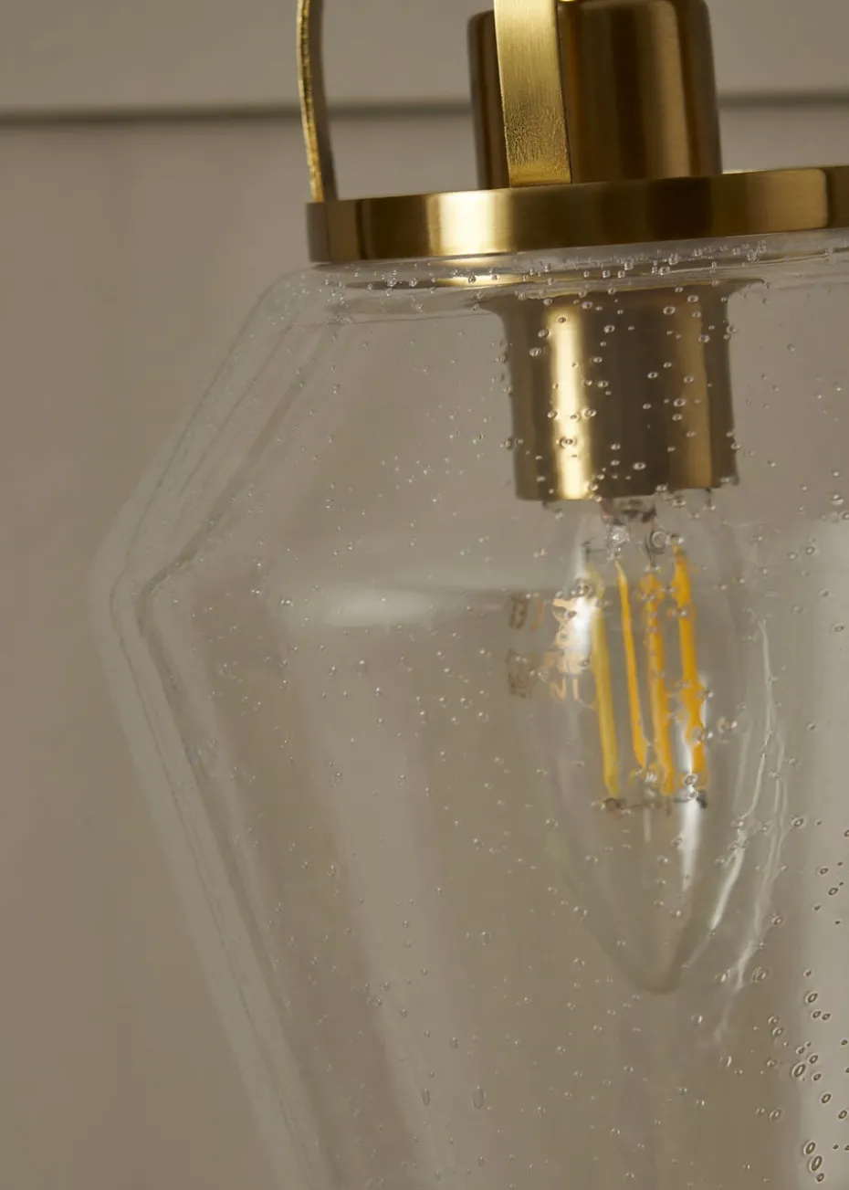 BHS Athea Brass & Bubble Glass Table Lamp (47cm x 23cm)