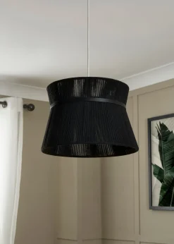 BHS Bahia String Bound Double Easyfit Black (24cm x 35cm)