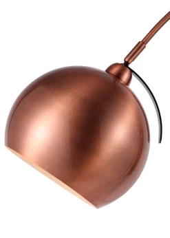 BHS Benson Copper Curved Floor Lamp (154.5cm x 27cm x 27.5cm)