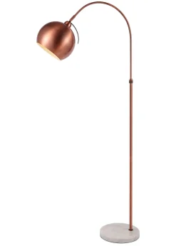 BHS Benson Copper Curved Floor Lamp (154.5cm x 27cm x 27.5cm)