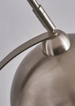 BHS Benson Curved Floor Lamp Satin Nickel (155cm x 55cm)