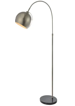 BHS Benson Curved Floor Lamp Satin Nickel (155cm x 55cm)