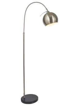 BHS Benson Curved Floor Lamp Satin Nickel (155cm x 55cm)