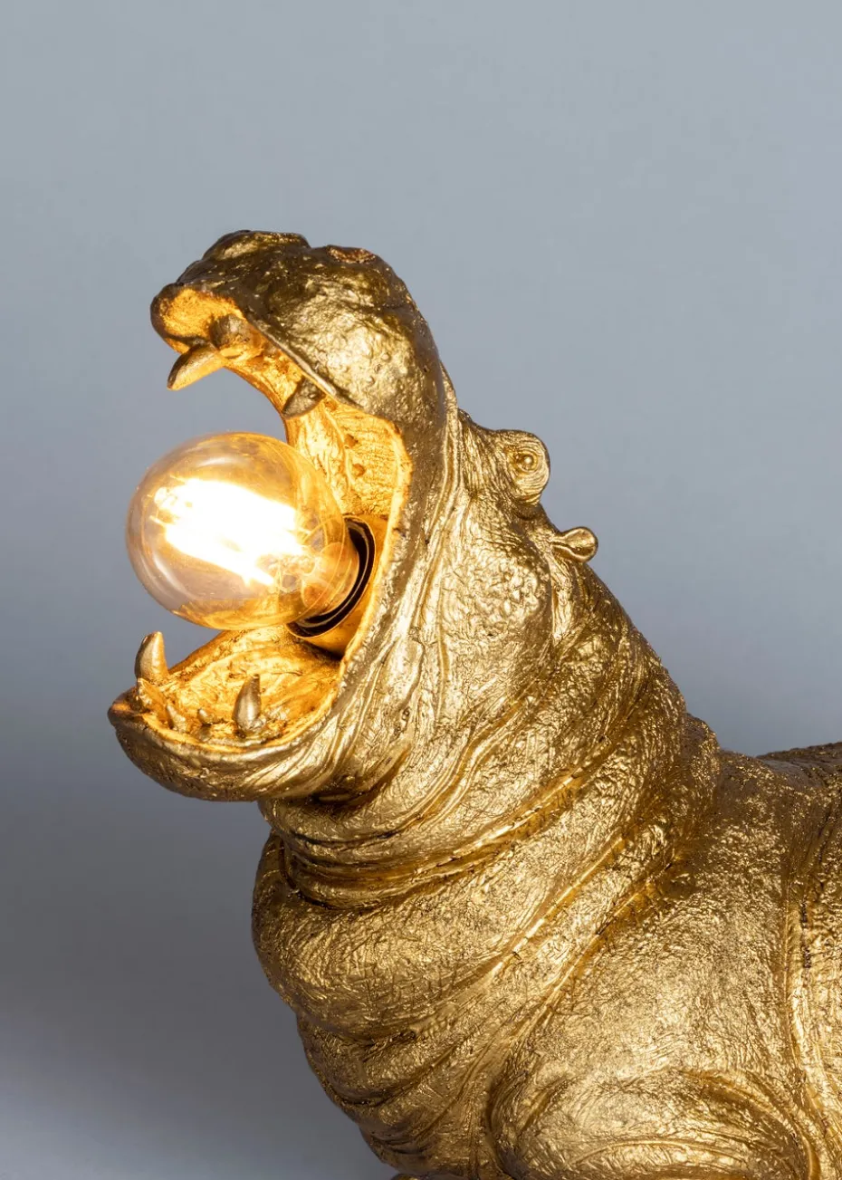 BHS Bernard Hippo Table Lamp Gold (28cm x 34cm)