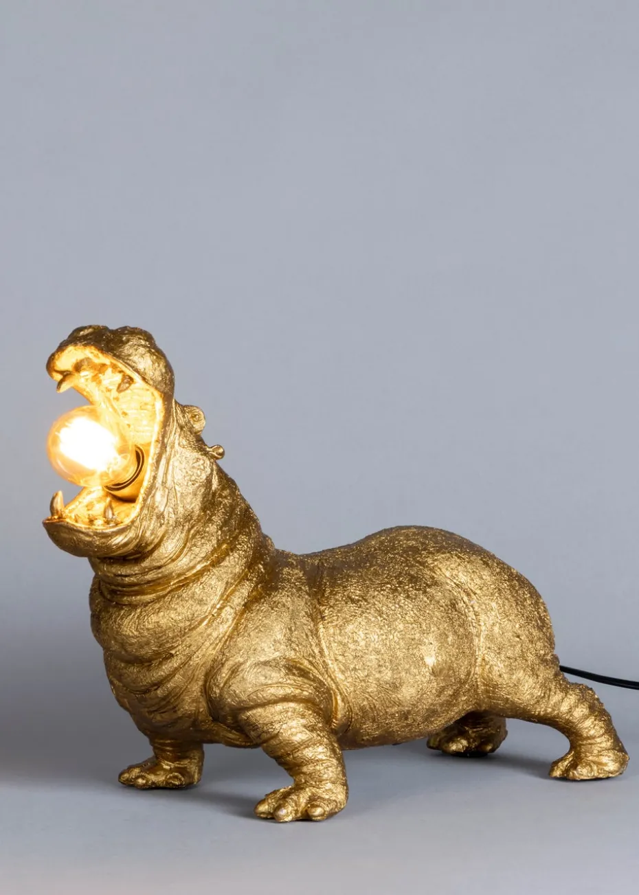 BHS Bernard Hippo Table Lamp Gold (28cm x 34cm)